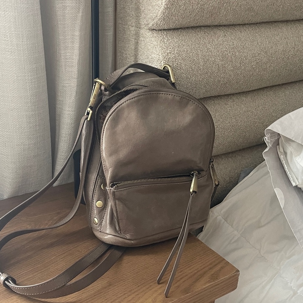 HOBO Taupe Leather Backpack